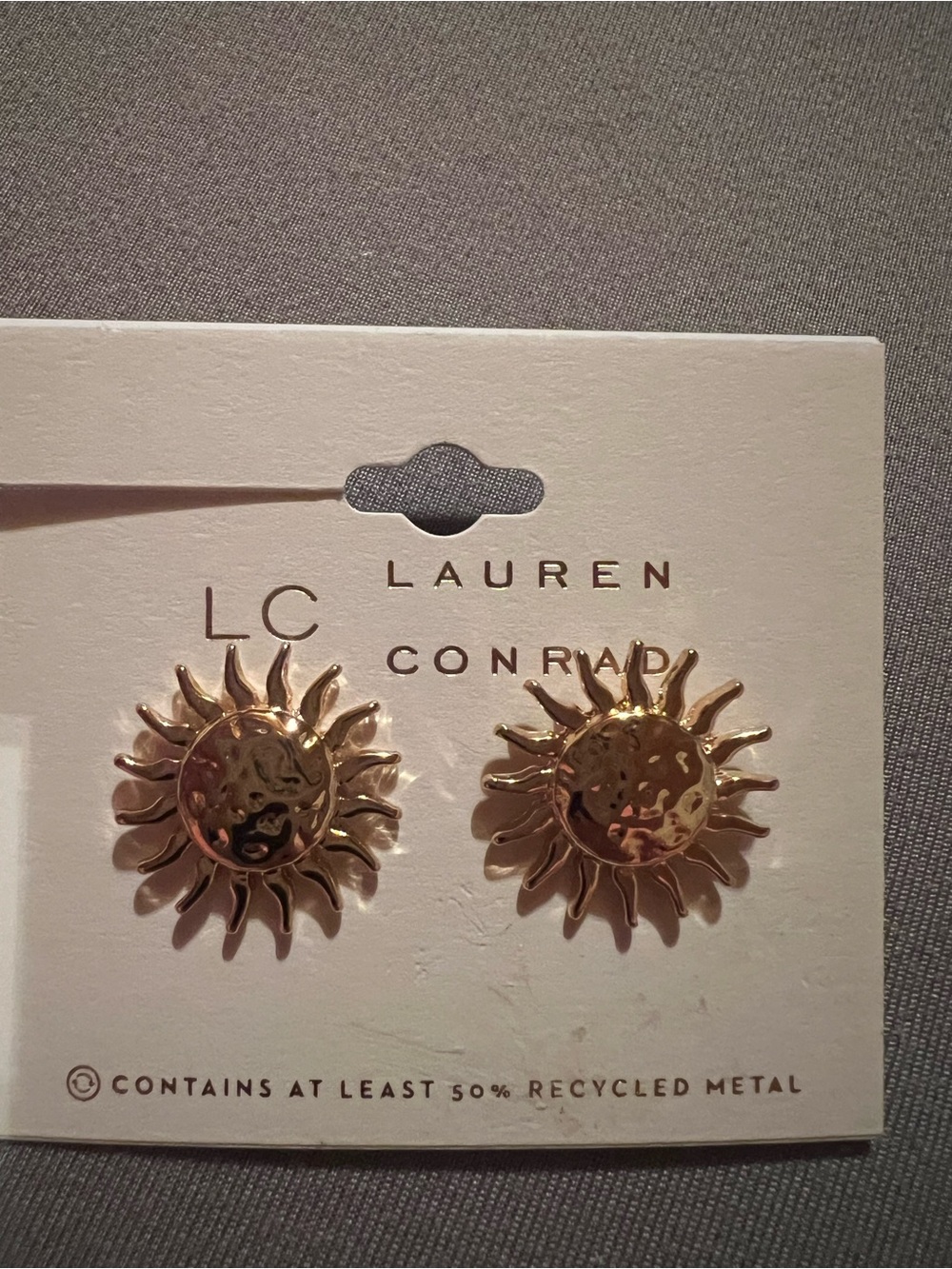 LC Lauren Conrad One Pair of at least 50% Recycled Metal, Gold Tone Earrings,new